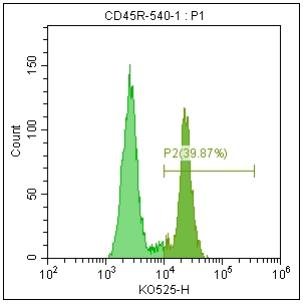 Anti-Human/Mouse CD45R, mFluor 540 (Clone: RA3-6B2) 流式抗体 检测试剂 - 结果示例图片